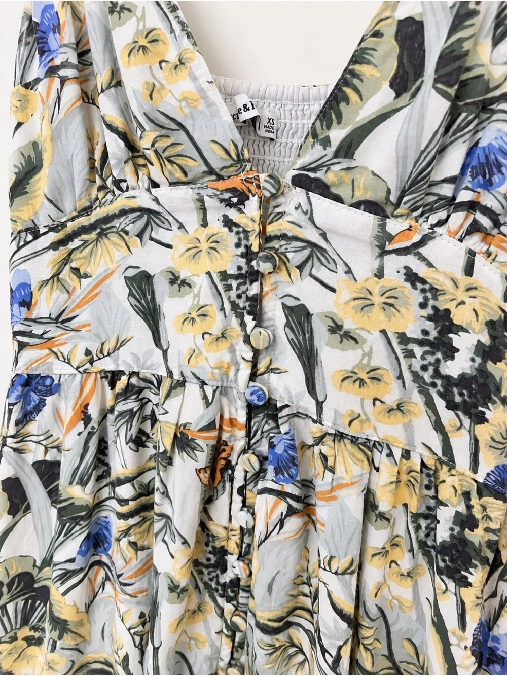 Abercrombie & Fitch XS Tropical Floral Button Front Maxi Dress